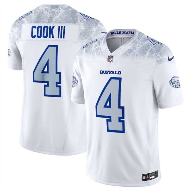 Youth Buffalo Bills #4 James Cook III White 2025 F.U.S.E. Rivalries Vapor Untouchable Stitched Jersey Dzhi->buffalo bills->NFL Jersey