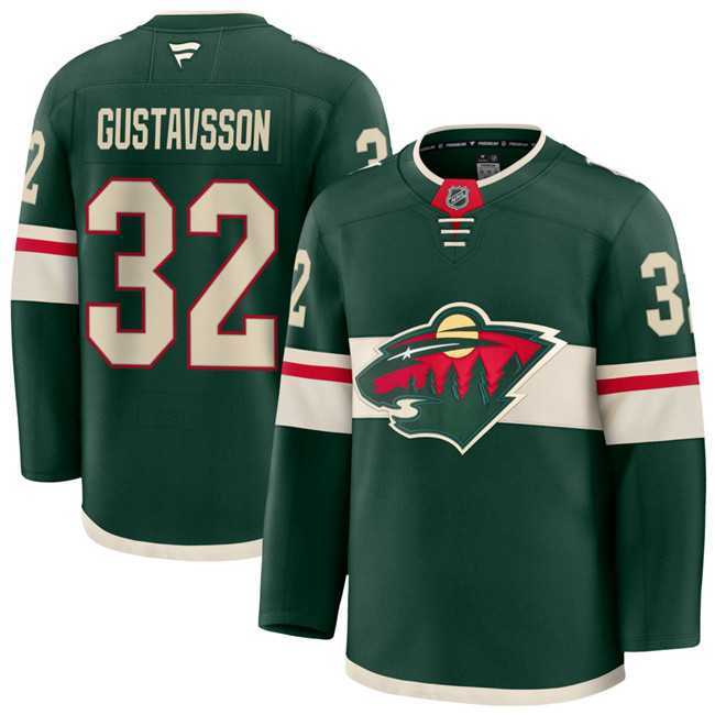 Men%27s Minnesota Wild #32 Filip Gustavsson Green Home Stitched Jersey Dzhi->detroit red wings->NHL Jersey