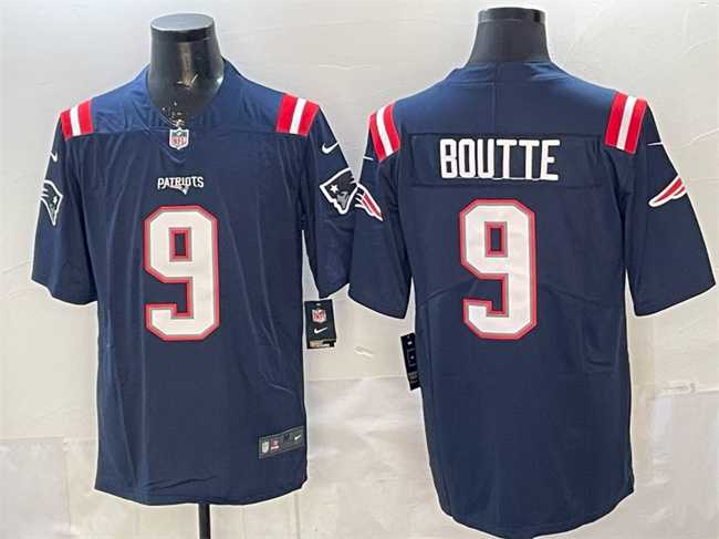 Mens New England Patriots #9 Kayshon Boutte Navy Vapor Limited Stitched Jersey->new england patriots->NFL Jersey