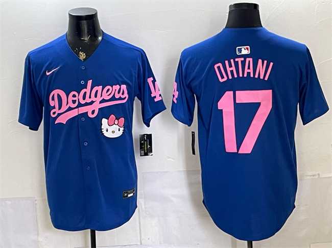 Mens Los Angeles Dodgers #17 Shohei Ohtani Royal 2025 Hello Kitty Vapor Limited Stitched Jersey Dzhi->los angeles dodgers->MLB Jersey