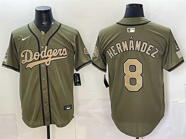 Mens Los Angeles Dodgers #8 Enrique Hernandez Olive 2026 Armed Forces Day Stitched Jersey Dzhi->los angeles dodgers->MLB Jersey