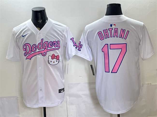 Mens Los Angeles Dodgers #17 Shohei Ohtani White 2025 Hello Kitty Vapor Limited Stitched Jersey Dzhi->los angeles dodgers->MLB Jersey