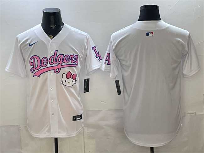 Mens Los Angeles Dodgers Blank White Hello Kitty Night Stitched Jersey Dzhi->los angeles dodgers->MLB Jersey