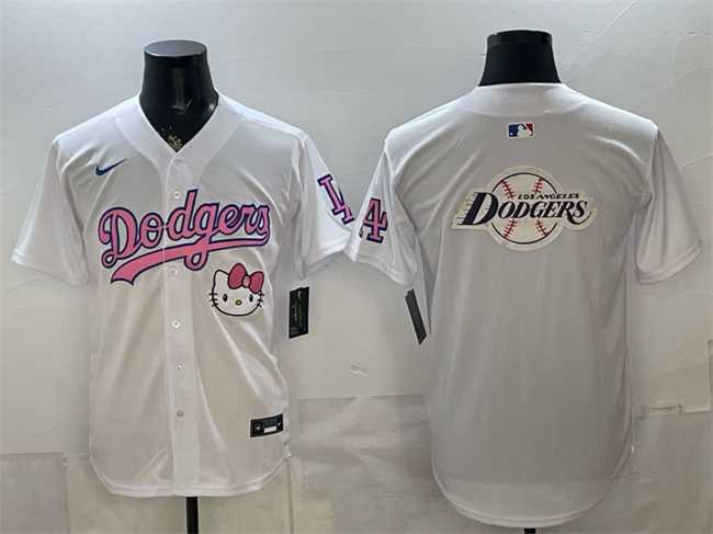 Mens Los Angeles Dodgers Team Big Logo White Hello Kitty Night Stitched Jersey Dzhi->los angeles dodgers->MLB Jersey