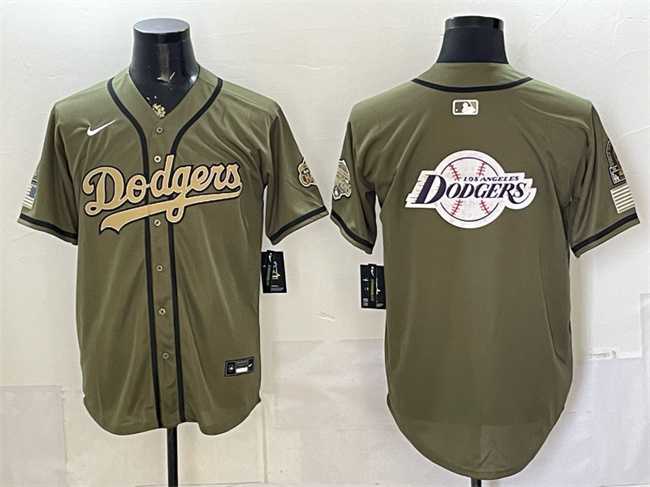 Mens Los Angeles Dodgers Team Big Logo Olive 2026 Armed Forces Day Stitched Jersey Dzhi->los angeles dodgers->MLB Jersey