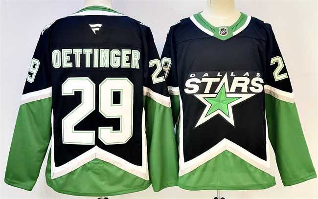 Mens Dallas Stars #29 Jake Oettinger Black 2025-26 Alternate Stitched Jersey->dallas stars->NHL Jersey