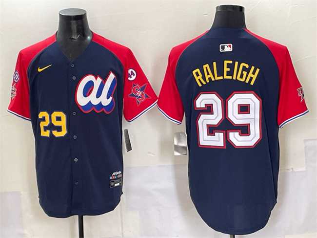 Mens American League #29 Cal Raleigh Navy Red Alternate 2025 All-Star With Patch Edition Limited Stitched Jersey->2025 mlb all-star->MLB Jersey