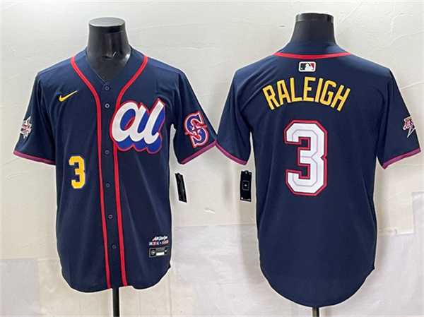 Mens American League #3 Cal Raleigh Navy 2025 All-Star Edition Limited Stitched Jersey->2025 mlb all-star->MLB Jersey