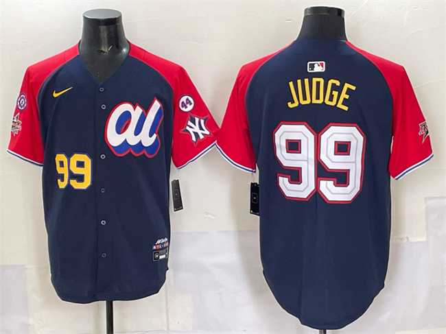 Mens American League #99 Aaron Judge Navy Red Alternate 2025 All-Star With Patch Edition Limited Stitched Jersey->2025 mlb all-star->MLB Jersey
