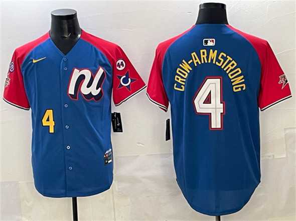 Mens National League #4 Pete Crow-Armstrong Blue Red Alternate 2025 All-Star With Patch Edition Limited Stitched Jersey->2025 mlb all-star->MLB Jersey