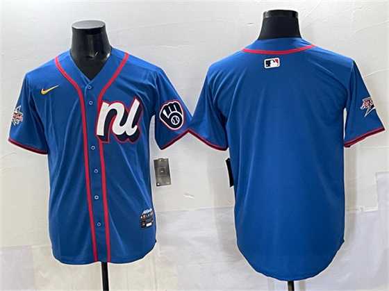 Mens Milwaukee Brewers Blank Blue 2025 All-Star Edition Limited Stitched Jersey->2025 mlb all-star->MLB Jersey