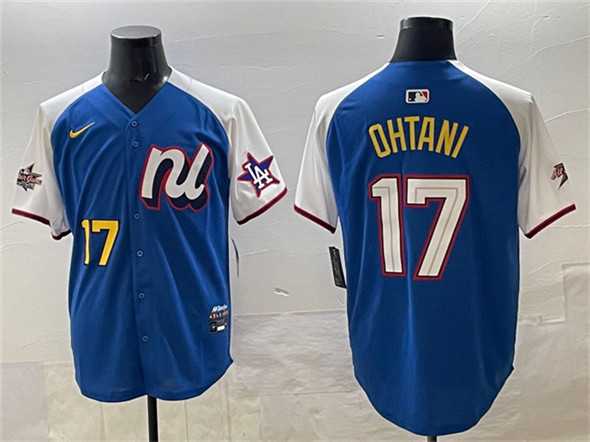 Mens National League #17 Shohei Ohtani Blue Alternate 2025 All-Star Edition Limited Stitched Jersey->2025 mlb all-star->MLB Jersey