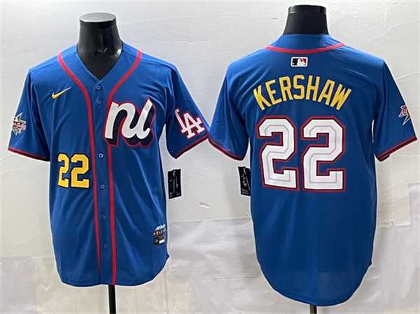 Mens National League #22 Clayton Kershaw Blue 2025 All-Star Edition Limited Stitched Jersey->2025 mlb all-star->MLB Jersey