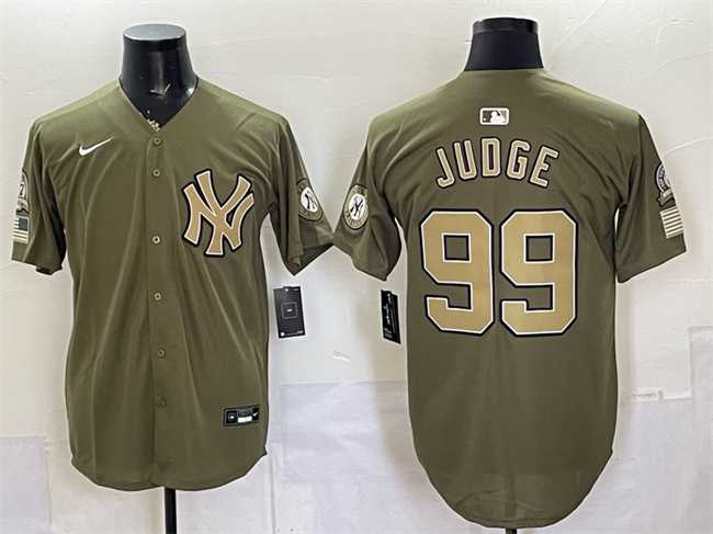 Mens New York Yankees #99 Aaron Judge Olive 2026 Armed Forces Day Stitched Jersey Dzhi->new york yankees->MLB Jersey