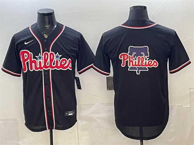 Mens Philadelphia Phillies Team Big Logo 2026 Fashion Replica Black Out Stitched Jersey Dzhi->philadelphia phillies->MLB Jersey