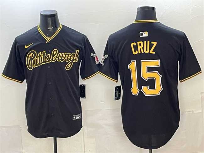 Men%27s Pittsburgh Pirates #15 Oneil Cruz Black Limited Stitched Jersey->philadelphia phillies->MLB Jersey
