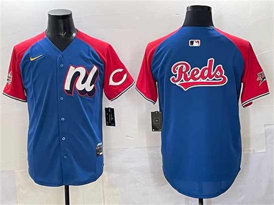 Mens National League Cincinnati Reds Team Big Logo Blue Red Alternate 2025 All-Star Edition Limited Stitched Jersey->2025 mlb all-star->MLB Jersey