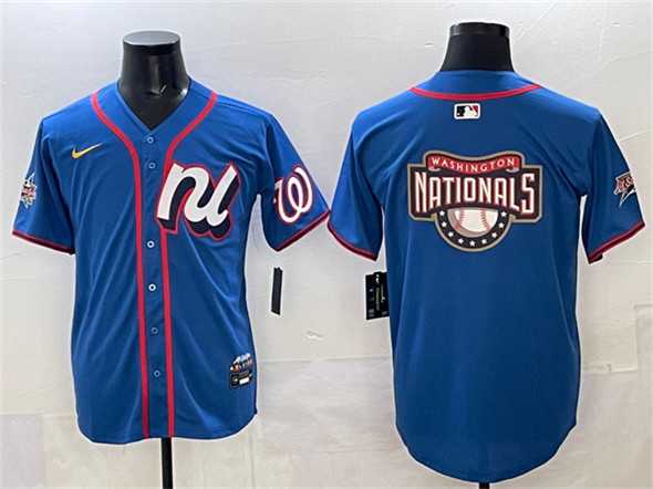 Mens National League Washington Nationals Team Big Logo Blue 2025 All-Star Edition Limited Stitched Jersey->2025 mlb all-star->MLB Jersey