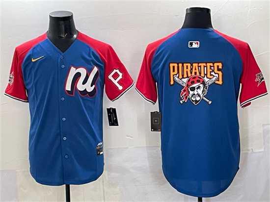 Mens National League Pittsburgh Pirates Team Big Logo Blue Red Alternate 2025 All-Star Edition Limited Stitched Jersey->2025 mlb all-star->MLB Jersey