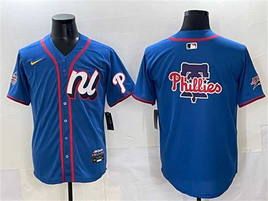 Mens National League Philadelphia Phillies Team Big Logo Blue 2025 All-Star Edition Limited Stitched Jersey->2025 mlb all-star->MLB Jersey