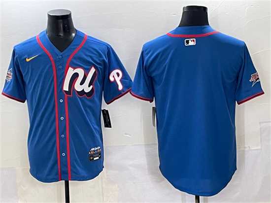 Mens National League Philadelphia Phillies Blank Blue 2025 All-Star Edition Limited Stitched Jersey->2025 mlb all-star->MLB Jersey