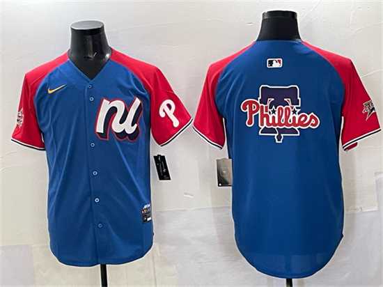 Mens National League Philadelphia Phillies Team Big Logo Blue Red Alternate 2025 All-Star Edition Limited Stitched Jersey->2025 mlb all-star->MLB Jersey