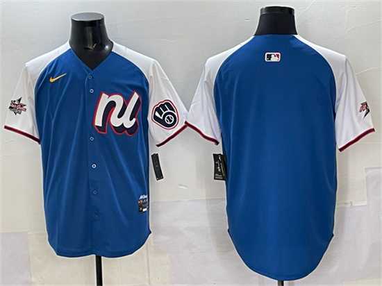 Mens National League Milwaukee Brewers Blank Blue Alternate 2025 All-Star Edition Limited Stitched Jersey->2025 mlb all-star->MLB Jersey