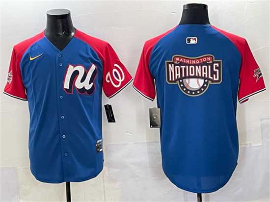 Mens National League Washington Nationals Team Big Logo Blue Red Alternate 2025 All-Star Edition Limited Stitched Jersey->2025 mlb all-star->MLB Jersey