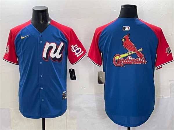 Mens National League St. Louis Cardinals Team Big Logo Blue Red Alternate 2025 All-Star Edition Limited Stitched Jersey->2025 mlb all-star->MLB Jersey
