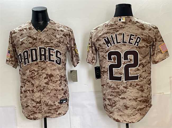 Mens San Diego Padres #22 Mason Miller Tan Camo Cool Base Stitched Jersey Dzhi->san diego padres->MLB Jersey