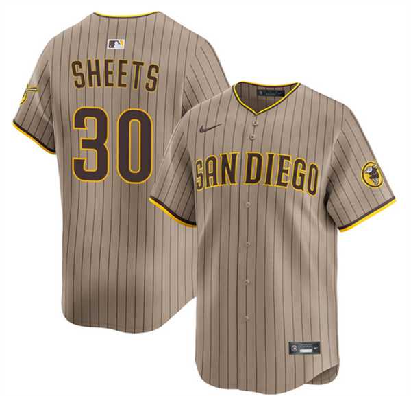 Mens San Diego Padres #30 Gavin Sheets Tan 2026 Alternate Limited Stitched Jersey Dzhi->san diego padres->MLB Jersey