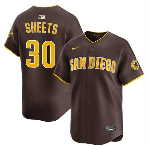 Mens San Diego Padres #30 Gavin Sheets Brown 2026 Road Limited Stitched Jersey Dzhi->san diego padres->MLB Jersey
