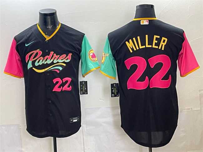 Mens San Diego Padres #22 Mason Miller 2022 Black City Connect Cool Base Stitched Jersey->san diego padres->MLB Jersey