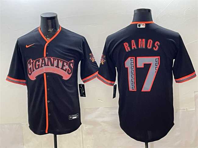 Mens San Francisco Giants #17 Heliot Ramos Black 2026 Alternate Stadium Stitched Jersey Dzhi->san francisco giants->MLB Jersey