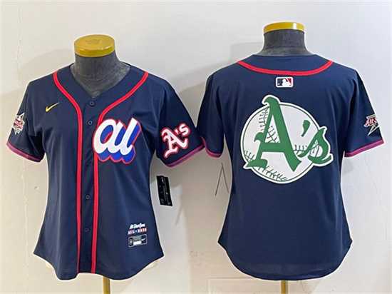 Womens American League Oakland Athletics Team Big Logo Navy 2025 All-Star Edition Limited Stitched Jersey(Run Small)->2025 mlb all-star->MLB Jersey