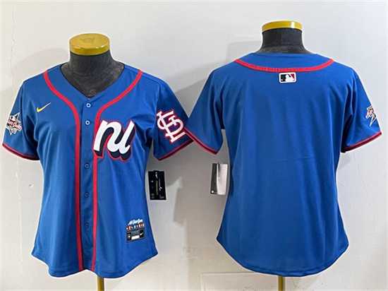 Womens National League St. Louis Cardinals Blank Blue 2025 All-Star Edition Limited Stitched Jersey(Run Small)->2025 mlb all-star->MLB Jersey