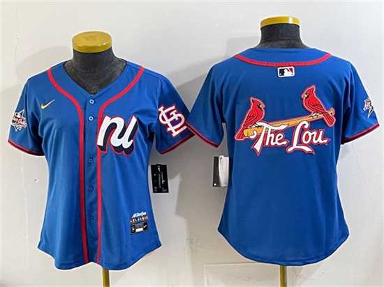 Womens National League St. Louis Cardinals Team Big Logo Blue 2025 All-Star Edition Limited Stitched Jersey(Run Small)->2025 mlb all-star->MLB Jersey