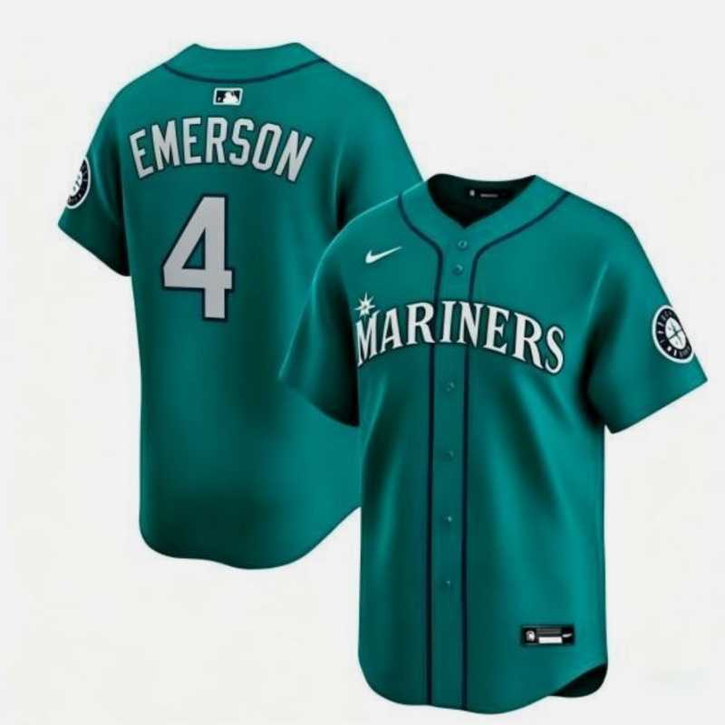 Men%27s Seattle Mariners #4 Colt Emerson Aqua Limited Stitched jersey Dzhi->san diego padres->MLB Jersey