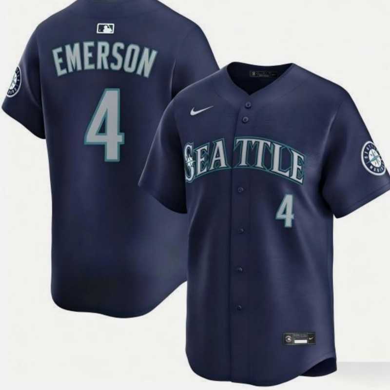 Men%27s Seattle Mariners #4 Colt Emerson Navy Cool Base Stitched Jersey Dzhi->san francisco giants->MLB Jersey
