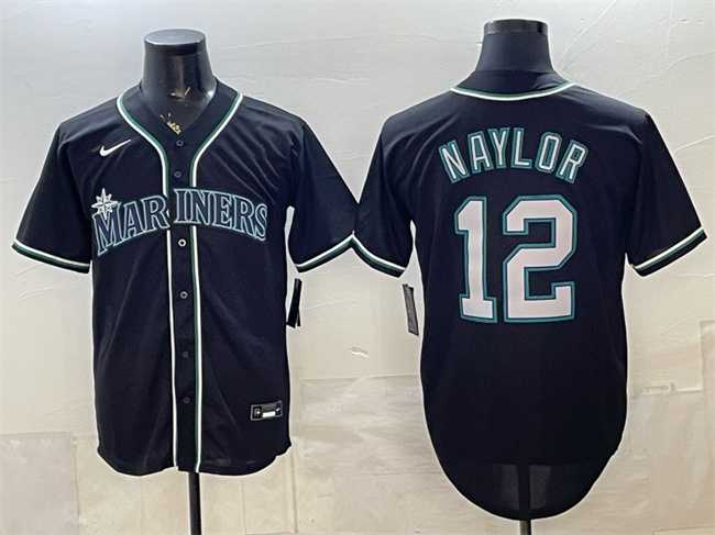 Mens Seattle Mariners #12 Josh Naylor 2026 Fashion Replica Black Out Stitched Jersey->seattle mariners->MLB Jersey