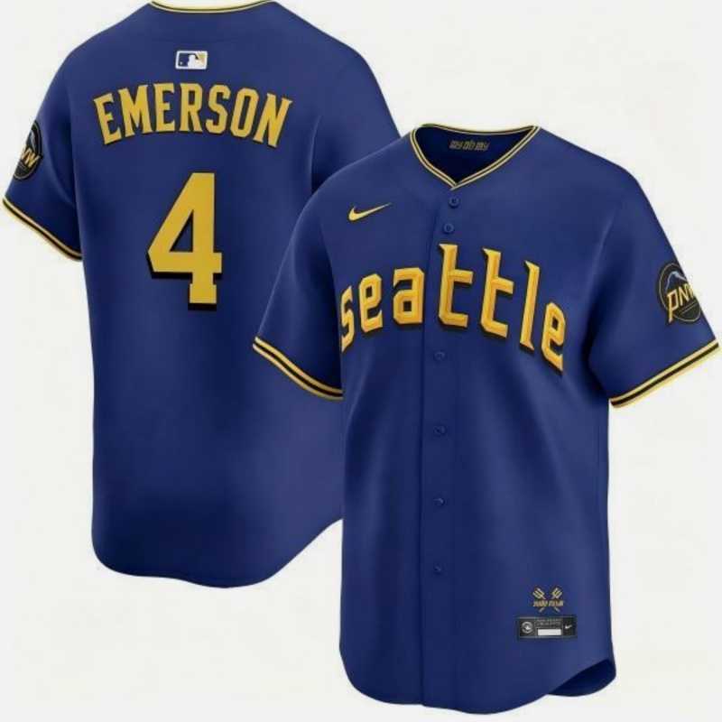 Men%27s Seattle Mariners #4 Colt Emerson Royal 2025 Cool Base Stitched jersey Dzhi->seattle mariners->MLB Jersey