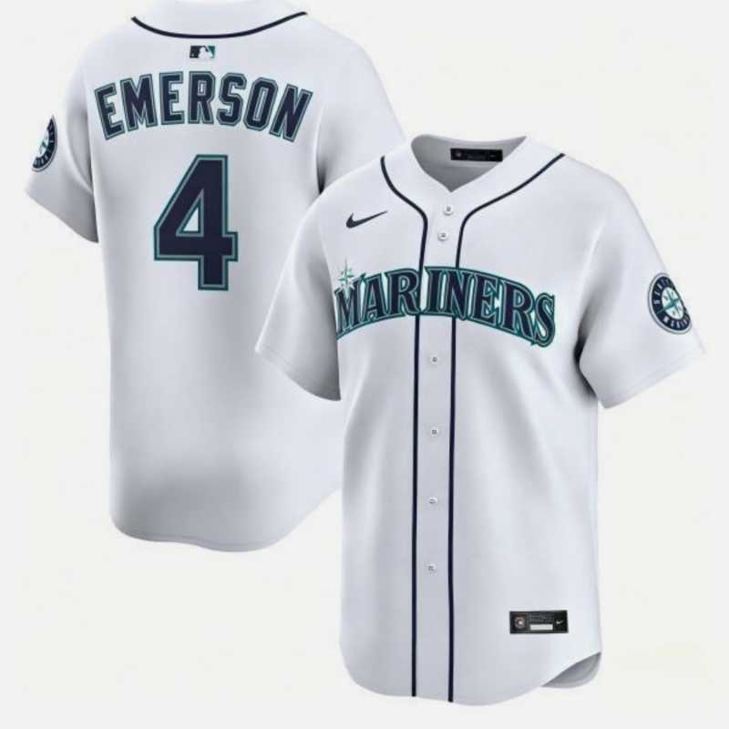 Men%27s Seattle Mariners #4 Colt Emerson White Cool Base Stitched Jersey Dzhi->seattle mariners->MLB Jersey