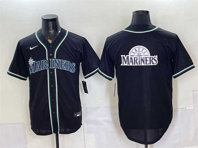 Men%27s Seattle Mariners Team Big Logo 2026 Fashion Replica Black Out Stitched Jersey Dzhi->st.louis cardinals->MLB Jersey