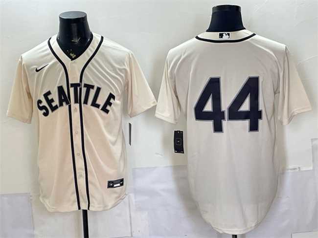 Mens Seattle Mariners #44 Julio Rodriguez Cream Alternate Stitched Jersey->seattle mariners->MLB Jersey