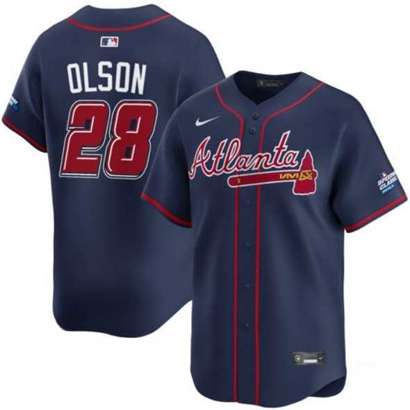 Men%27s Atlanta Braves #28 Matt Olson Navy 2025 Speedway Classic Alternate Limited Stitched Jersey Dzhi->atlanta braves->MLB Jersey