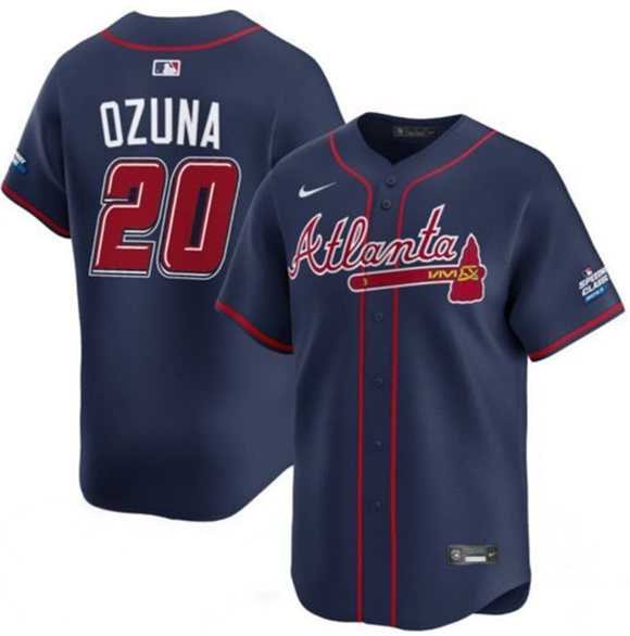 Men%27s Atlanta Braves #20 Marcell Ozuna Navy 2025 Speedway Classic Alternate Limited Stitched Jersey Dzhi->2025 mlb all-star->MLB Jersey