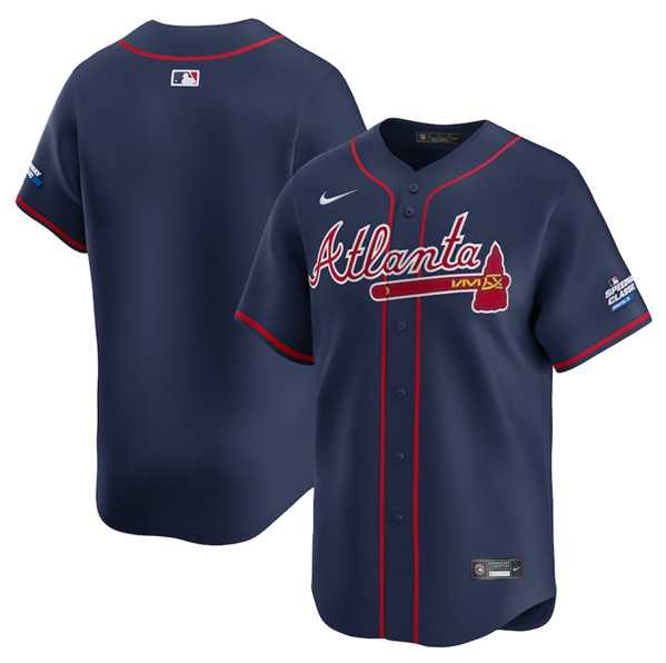 Men%27s Atlanta Braves Blank Navy 2025 Speedway Classic Alternate Limited Stitched Jersey Dzhi->atlanta braves->MLB Jersey
