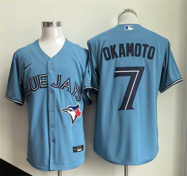 Mens Toronto Blue Jays #7 Kazuma Okamoto Blue Limited Stitched Jersey->toronto blue jays->MLB Jersey