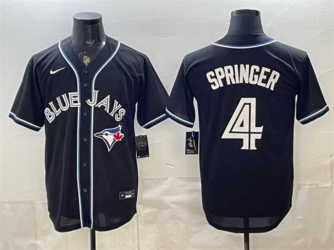 Mens Toronto Blue Jays #4 George Springer 2026 Fashion Replica Black Out Stitched Jersey->toronto blue jays->MLB Jersey