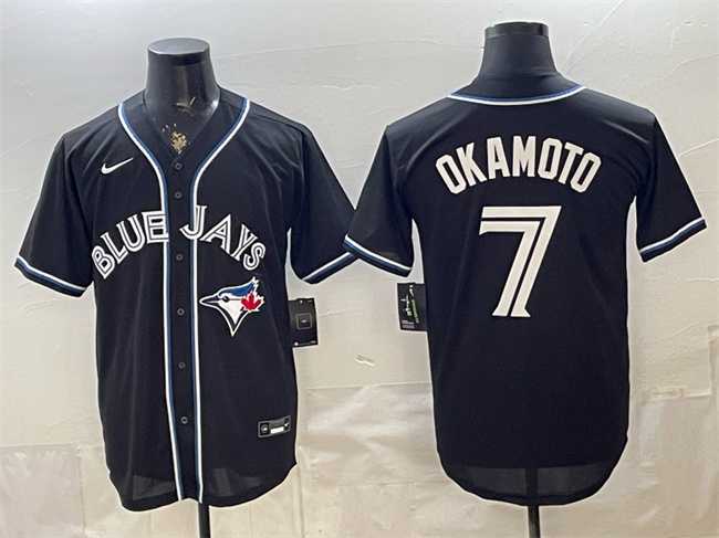 Mens Toronto Blue Jays #7 Kazuma Okamoto 2026 Fashion Replica Black Out Stitched Jersey->toronto blue jays->MLB Jersey